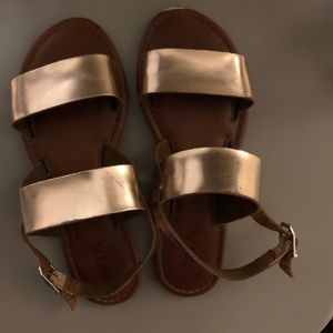 MIA Rose Gold Women's Sandal, Size 8, Metallic